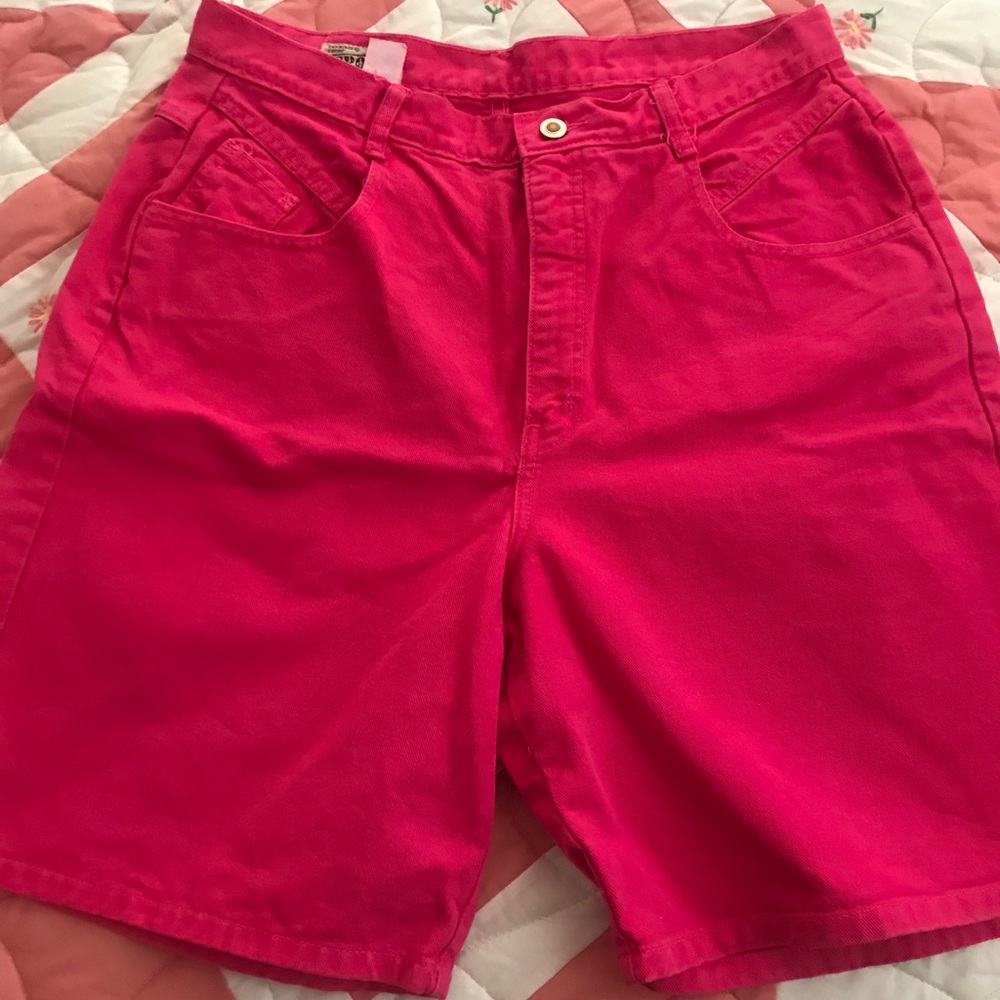 Hot Pink vintage 80s jean shorts